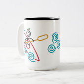 幸せなカヤックのマグ ツートーンマグカップ (正面左)