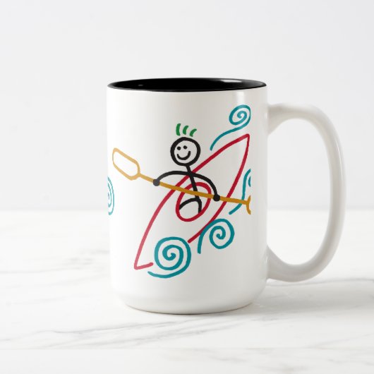 幸せなカヤックのマグ ツートーンマグカップ (右)