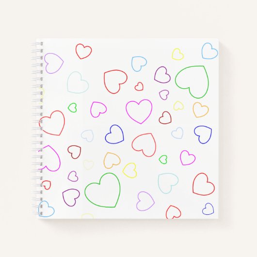 幸せなカラフルハート ノートブック (正面)