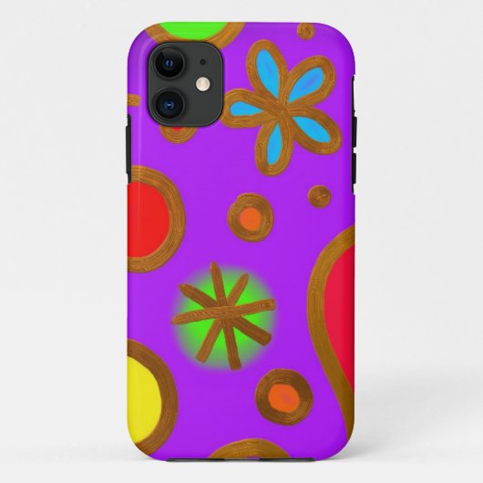 幸せなカラフルフローラ背景 Case-Mate iPhoneケース (裏面)