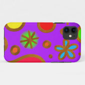 幸せなカラフルフローラ背景 Case-Mate iPhoneケース (裏面(横))