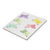 幸せなカラフル子猫のパターン  タイル (側面)