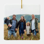 幸せなカラフル格言初めてのクリスマス写真 セラミックオーナメント (裏面)