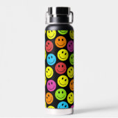 幸せなカラフル顔 ウォーターボトル (背面)