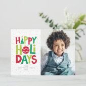 幸せなカラフル2枚の写真おもしろい シーズンカード (スタンド正面)