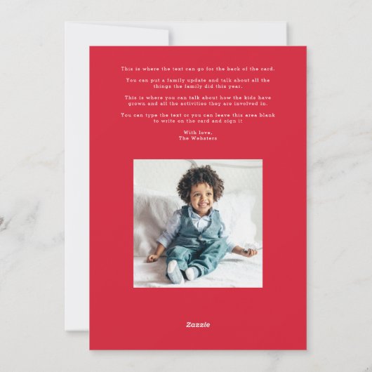 幸せなカラフル2枚の写真おもしろい シーズンカード (裏面)