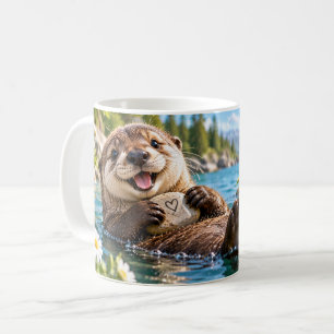幸せなカワウソ コーヒーマグカップ