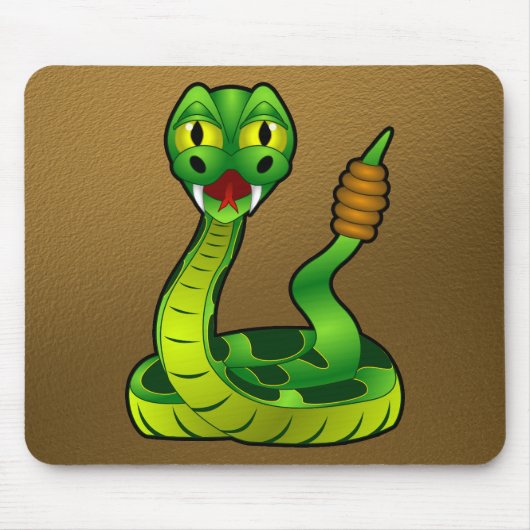 幸せなガラガラヘビ マウスパッド (正面)