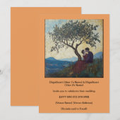 幸せなキスをする愛するカップルのご招待 招待状 (正面/裏面)