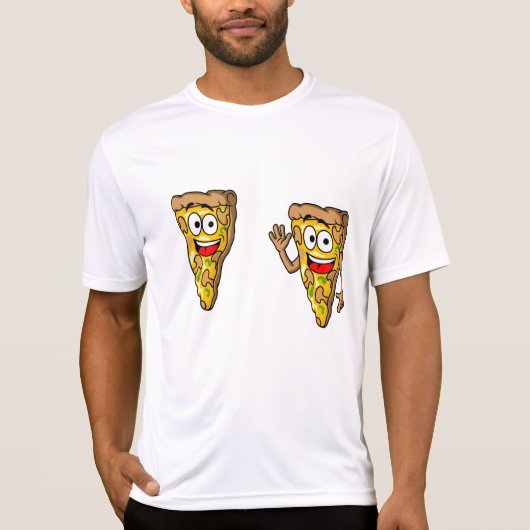幸せなキノコのピザスライス Tシャツ (正面)