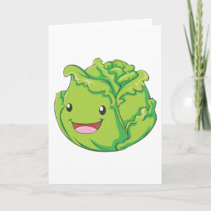 幸せなキャベツ野菜微笑 カード