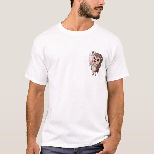 幸せなキャラクターのハリネズミ Tシャツ (正面)