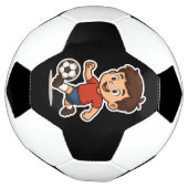 幸せなキャラクターの少年サッカー選手 サッカーボール (回転)