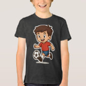幸せなキャラクター少年サッカー トライブレンドＴシャツ (正面)