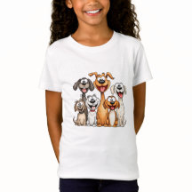 幸せなキャラクター犬の友達 キッズTシャツ