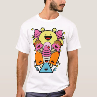 幸せなキャラクター Tシャツ