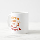 幸せなキャンパー コーヒーマグカップ (正面左)