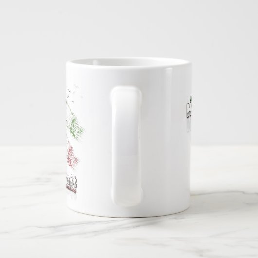 幸せなクウェートの国家的記念日のコップ ジャンボコーヒーマグカップ (裏面)