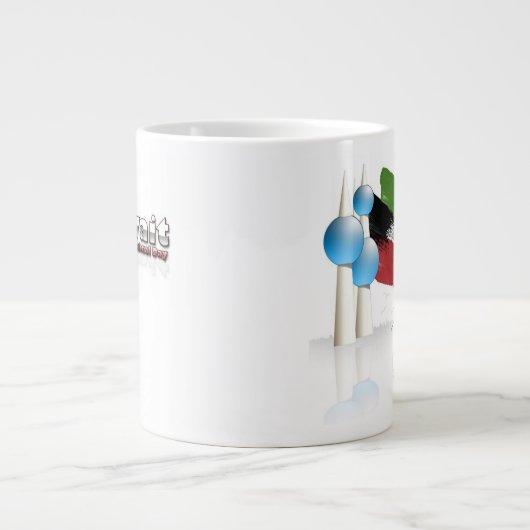 幸せなクウェートの国家的記念日のコップ ジャンボコーヒーマグカップ (正面)