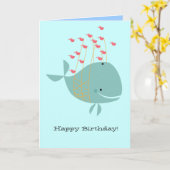 幸せなクジラ カード (黄色い花)