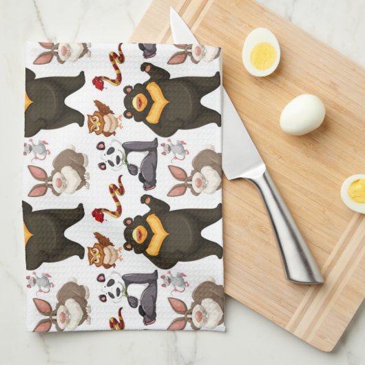 幸せなクマと友人 キッチンタオル (四つ折り)