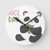 幸せなクマの壁掛け時計 ラウンド壁時計 (正面)