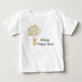 幸せなクマの赤ちゃんTシャツ ベビーTシャツ