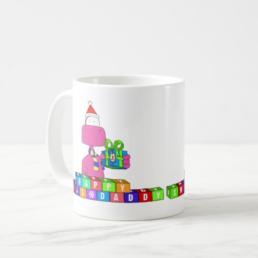 幸せなクリスマスのお父さん コーヒーマグカップ (正面左)