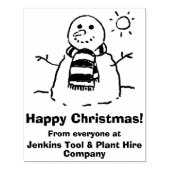 幸せなクリスマスのメッセージと雪だるま! ラバースタンプ (インプリント)