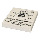 幸せなクリスマスのメッセージと雪だるま! ラバースタンプ (スタンプ)