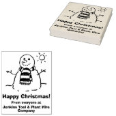 幸せなクリスマスのメッセージと雪だるま! ラバースタンプ (押印)