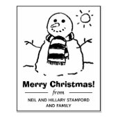 幸せなクリスマスのメッセージの雪だるまのゴム印! ラバースタンプ (インプリント)
