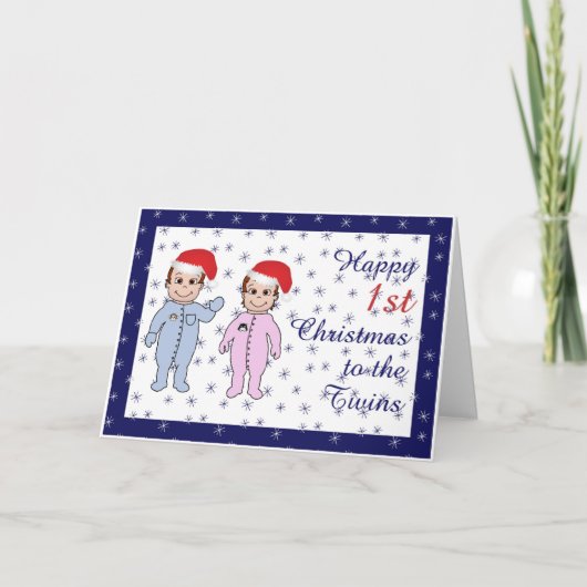 幸せなクリスマスの双子 シーズンカード (正面)
