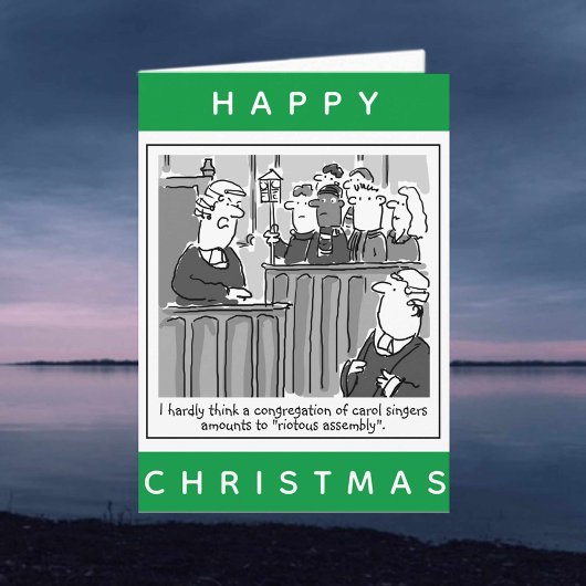 幸せなクリスマスの弁護士の法律家法廷の漫画 カード