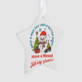 幸せなクリスマスは素敵な日とより良い夜を オーナメント (正面)