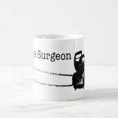 幸せなクリスマスアーボリストの木の外科医チェーンソー。 コーヒーマグカップ (中央)