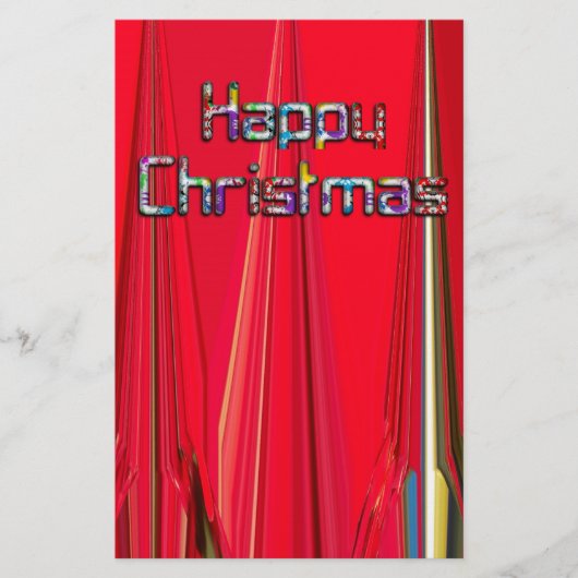 幸せなクリスマスヴィンテージ素敵な赤い文房具 便箋 (正面)