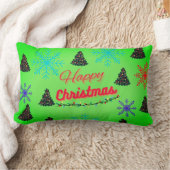 幸せなクリスマス枕 ランバークッション (ブランケット)