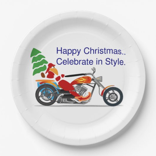幸せなクリスマス祝、スタイル ペーパープレート (正面)