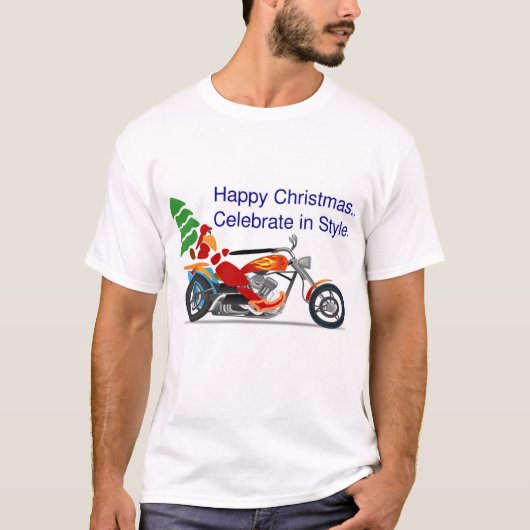 幸せなクリスマス祝、スタイル Tシャツ (正面)