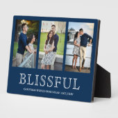 幸せなクリスマス3枚の写真コラージュ フォトプラーク (側面)