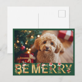 幸せなクリスマス かわいいペットの写真 シーズンポストカード