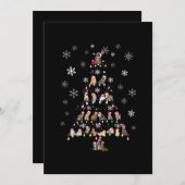 幸せなクリスマス |かわいい猫クリスマスツリー サンキューカード (正面/裏面)