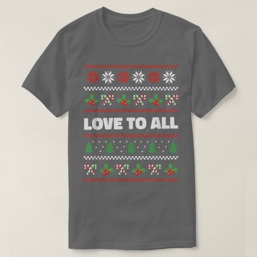 幸せなクリスマス、すべての人への愛、ことわざ、クリスマス、 Tシャツ (デザイン正面)