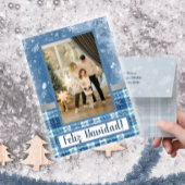 幸せなクリスマス　エレガントブルー　フラット　ホリデーカード シーズンカード