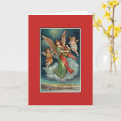 幸せなクリスマス エンジェル カード (黄色い花)