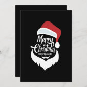 幸せなクリスマス サンタクロースがメリークリスマスを言う サンキューカード (正面/裏面)