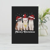 幸せなクリスマス |サンタクロースのかわいい猫 サンキューカード (スタンド正面)