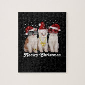 幸せなクリスマス |サンタクロースのかわいい猫 ジグソーパズル (縦)