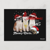 幸せなクリスマス |サンタクロースのかわいい猫 ポストカード (裏面)